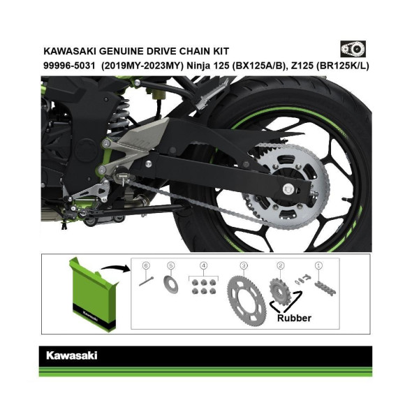 Kawasaki Genuine chain and sprocket kit